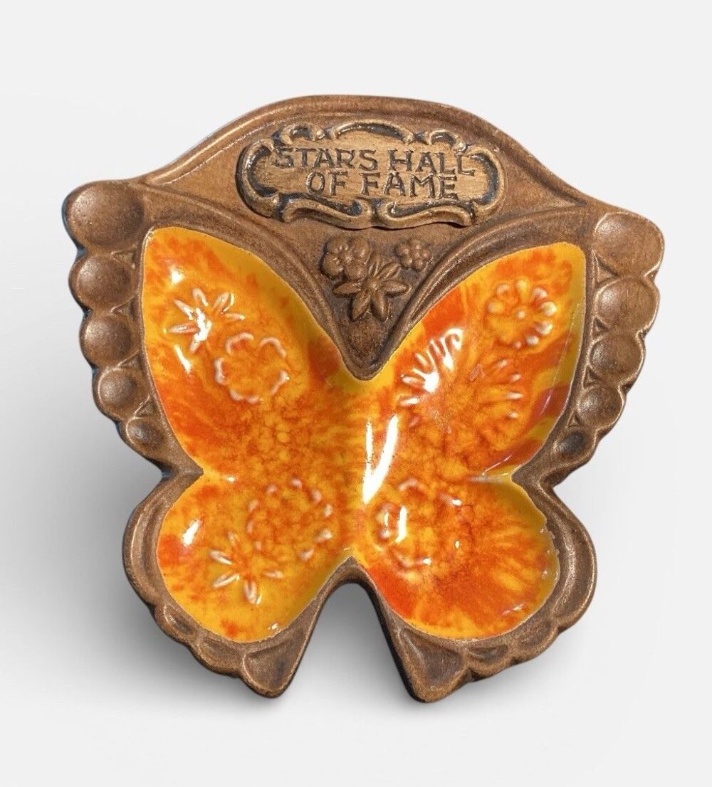 Treasure Craft Butterfly Trinket Ash Tray Vintage Souvenir Hall Of Fame 5in